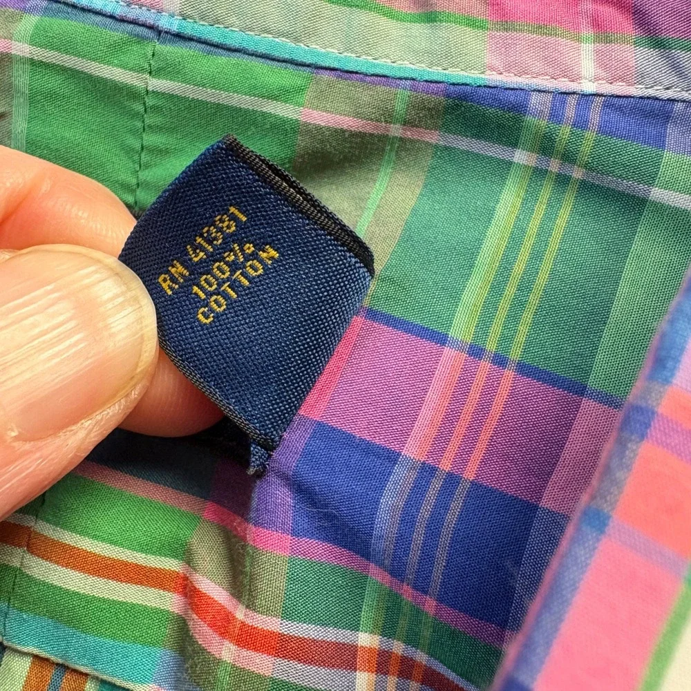 Polo‎ Ralph Lauren Plaid Button Down Shirt Men Sz XL Multi Colorful Cotton